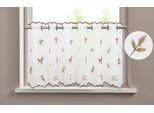 Scheibengardine OTTO HOME "Alphonse" Gr. 2, braun, B:120cm H:30cm, Voile, Polyester, Gardinen, Scheibengardine, Bestickt, floral, gemustert, schöne Haptik, Topseller