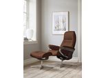 Relaxsessel STRESSLESS "Sunrise", braun (copper paloma), B:79cm H:103cm T:73cm, Leder PALOMA: PALOMA ist ein durchgefärbtes Semianilin-Möbelleder mit natürlicher Narbung., Sessel, Relaxsessel, mit Cross Base, Größe S, M & L, Holzakzent Braun