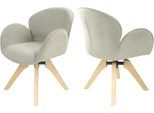 Armlehnstuhl TOM TAILOR HOME "WINGS ARMCHAIR", beige (soft nature, rubberwood, holzfarben, fth 31 soft nature), B:61cm H:82cm T:63,5cm, Massivholz, Stoff, Stühle, Armlehnstuhl, mit Armlehnen, drehbar, Rückholfunktion, Massivholzgestell