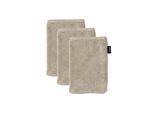 Waschhandschuh JOOP "Waschlappen Doubleface 3er Pack" Gr. S, beige, B:16cm, Obermaterial: 100% Baumwolle CO., Handtücher, Waschhandschuh