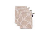 Waschhandschuh JOOP "Waschlappen Doubleface 3er Pack" Gr. S, beige (beige cornflower), B:16cm, Obermaterial: 100% Baumwolle CO., Handtücher, Waschhandschuh