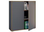 Aktenschrank VCM "Büroschrank Aktenschrank Sideboard Salia 3fach", schwarz (anthrazit), B:100cm T:33cm, Obermaterial: 100% Holz Wood., Schränke, Aktenschrank