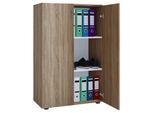 Aktenschrank VCM "Büroschrank Bücher Ordner Aktenschrank Lona 3fach", braun (sonoma, eiche (sägerau)), B:70cm T:40cm, Obermaterial: 100% Holz Wood., Schränke, Aktenschrank