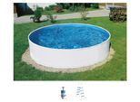 Rundpool MY POOL BWT, weiß (weiß, blau), H:110cm Ø:460cm, Schwimmbecken, Rundpool, 3-tlg., ØxH: 460x110 cm, Folie: 0,35 mm