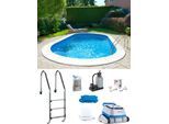 Ovalpool MY POOL BWT "POWER, BxLxH: 360x623x150 cm", blau (folie, blau), B:360cm H:150cm L:623cm, Schwimmbecken, Ovalpool, in 2 Folienfarben erhältlich, inkl. Poolroboter POWER ONE4ALL
