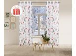 Gardine OTTO HOME "Olwyn" Gr. 1, bunt (multi), B:140cm H:145cm, Polyester, Polyester, Gardinen, Gardine, weihnachtlich