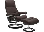 Relaxsessel STRESSLESS "View", braun (chocolate paloma), B:91cm H:110cm T:85cm, Leder BATICK: BATICK ist ein leicht korrigiertes, durchgefärbtes und genarbtes Möbelleder, bei dem die meisten Unebenheiten und Spuren in der Regel entfernt wurden.;Leder PALOMA: PALOMA ist ein durchgefärbtes Semianilin-Möbelleder mit natürlicher Narbung.;ROHLEDER Stoff Q2 FARON: Ein fester zuverlässiger Bouclé mit ein