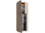 Mehrzweckschrank VCM "Holz Besenschrank Staubsauger Putzschrank Lona", braun (sonoma, eiche (sägerau)), B:70cm T:40cm, Obermaterial: 100% Holz Wood., Schränke, Mehrzweckschrank