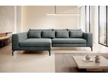Ecksofa HOME AFFAIRE "Cross, mit softem Sitz, L-Form, wendbare Zierkissen, Breite 284 cm", grau (schwarzgrau), B:284cm H:82cm T:172cm, 100% Polyester, Sofas, Ecksofa, Couch mit vielen Kissen, stylische Kreuznaht, elegante Metallfüße