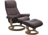 Relaxsessel STRESSLESS "View", rot (bordeaux paloma), B:82cm H:108cm T:81cm, Sessel, Relaxsessel, mit Classic Base, Größe M,Gestell Eiche