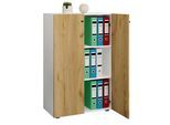 Aktenschrank VCM "Büroschrank Bücher Ordner Aktenschrank Lona 3fach", braun (weiß, honig, eiche), B:70cm T:40cm, Obermaterial: 100% Holz Wood., Schränke, Aktenschrank