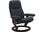 Relaxsessel STRESSLESS "Consul", blau (shadow blau paloma), B:72cm H:94cm T:70cm, Leder BATICK: BATICK ist ein leicht korrigiertes, durchgefärbtes und genarbtes Möbelleder, bei dem die meisten Unebenheiten und Spuren in der Regel entfernt wurden.;Leder PALOMA: PALOMA ist ein durchgefärbtes Semianilin-Möbelleder mit natürlicher Narbung.;ROHLEDER Stoff Q2 FARON: Ein fester zuverlässiger Bouclé mit e