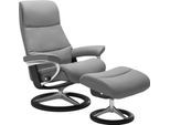 Relaxsessel STRESSLESS "View", grau (wild dove batick), B:91cm H:110cm T:85cm, Leder BATICK: BATICK ist ein leicht korrigiertes, durchgefärbtes und genarbtes Möbelleder, bei dem die meisten Unebenheiten und Spuren in der Regel entfernt wurden.;Leder PALOMA: PALOMA ist ein durchgefärbtes Semianilin-Möbelleder mit natürlicher Narbung.;ROHLEDER Stoff Q2 FARON: Ein fester zuverlässiger Bouclé mit eine