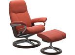 Relaxsessel STRESSLESS "Consul", braun (henna), B:91cm H:102cm T:79cm, Leder BATICK: BATICK ist ein leicht korrigiertes, durchgefärbtes und genarbtes Möbelleder, bei dem die meisten Unebenheiten und Spuren in der Regel entfernt wurden.;Leder PALOMA: PALOMA ist ein durchgefärbtes Semianilin-Möbelleder mit natürlicher Narbung.;ROHLEDER Stoff Q2 FARON: Ein fester zuverlässiger Bouclé mit einem strukt