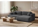 Ecksofa OTTO HOME "VEEVIA L-Form, Schlafsofa, Verlässliche Qualität, Breite 256cm", grau (dunkelgrau), B:256cm H:76cm T:161cm, 100% Polyester, Sofas, Ecksofa, mit Bettkasten, belastbar bis 480kg, inklusive Rücken- und Zierkissen