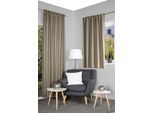 Vorhang HOME WOHNIDEEN "ESKAMIO" Gr. 4, beige, B:135cm H:225cm, Polyester, Gardinen, Vorhang, Thermo, Blickdicht, Leinenstruktur, Überbreite