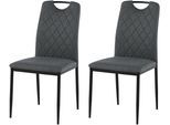 Esszimmerstuhl OTTO HOME "Rom", anthrazit, schwarz, anthrazit, B:46cm H:92,5cm T:58cm, Metall, Polyester, Stühle, Esszimmerstuhl, bequemer Stuhl mit hochwertigem Stoffbezug und Griff im Rücken