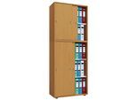 Aktenschrank VCM "Büroschrank Aktenschrank Schiebetüren Lona 5fach", braun (buche), B:70cm T:37cm, Obermaterial: 100% Holz Wood., Schränke, Aktenschrank