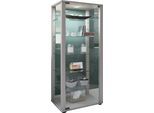 Standvitrine VCM "Holz Glas Stand Vitrine Sammelvitrine Kavisa L", silber, B:50cm T:38cm, Obermaterial: 100% Holz Wood., Schränke, Standvitrine