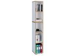 Bücherregal VCM "Holz Büro Regal Bücher Ordner Salia 5fach B. 30 cm", weiß, B:30cm T:33cm, Regale, Bücherregal