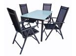Garten-Essgruppe VCM "5 tlg. Gartenset Sitzgruppe Tisch Stühle 140 MA", schwarz (anthrazit), B:140cm T:80cm, Obermaterial: 100% Metall MT., Sitzmöbel-Sets, Garten-Essgruppe