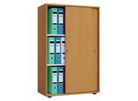 Aktenschrank VCM "Büroschrank Aktenschrank Schiebetüren Lona 3fach", braun (buche), B:70cm T:40cm, Obermaterial: 100% Holz Wood., Schränke, Aktenschrank