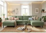 Wohnlandschaft HOME AFFAIRE "Booster II, whlw. mit Schlaffunktion & Bettkasten, Fuß schwarz", mayfly, B:305cm H:83cm T:161cm, 88% Polyester, 12% Nylon, Sofas, Wohnlandschaft, Sofa in U-Form, Breite 305 cm, in Cord oder Struktur LEO o. LINO