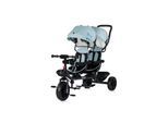 Babyshoppen Geschwisterdreirad Hip Hop, Schiebegriff, Sitze 360° drehbar, Gurte hellblau