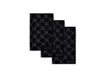 Gästehandtuch JOOP "Gästetuch Classic Frottier 3er Pack", schwarz (schwarz cornflower), B:30cm, Obermaterial: 100% Baumwolle CO., Handtücher