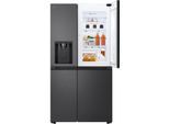 LG Side-by-Side "GSJC41EPPE", Energieeffizienz: E (A-G), silber (essence matte schwarz), B:91,3cm H:179cm T:73,5cm, Kühlschränke