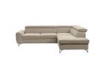 Stylife Ecksofa, Beige, Metall, 4-Sitzer, Ottomane rechts, Eckteil, L-Form, 250x200 cm, Stoffauswahl, seitenverkehrt erhältlich, Wohnzimmer, Sofas & Couches, Wohnlandschaften, Ecksofas