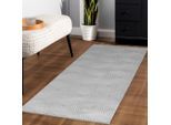 Teppich AYYILDIZ TEPPICHE "SAHARA 1113", silber (silberfarben), B:80cm H:12mm L:250cm, Polypropylen, Teppiche, Teppich, Läufer / Pflegeleicht / Strapazierfähig / Trend Colors/ Wohnzimmer