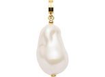Charm-Einhänger LEONARDO "Anhänger Wilma Clip & Mix", gold (gelbgoldfarben, weiß), Charms, Damen, Edelstahl, Perlen, mit Perle (imitiert)