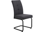 Freischwinger HELA "MALTA", anthrazit, schwarz, anthrazit, B:46cm H:97cm T:61cm, Metall, Polyester, Stoff, Stühle, Freischwinger, verschiedene Bezüge, Gestell Hochkant, Steppnähte