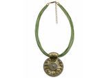 Kette mit Anhänger "Ciondolo", Damen, Gr. onesize, Metall, grün (oliv), COLLEZIONE ALESSANDRO, Basic, Halsketten, mit lackiertem Anhänger