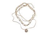 Kette mit Anhänger URBAN CLASSICS "Urban Classics Unisex Coin Layering Necklace", gold, Halsketten, Damen, onesize, Eisen