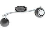 EGLO Deckenleuchte "Bimeda Deckenlampe, Flurlampe, Deckenstrahler aus Metall, GU10, Lampe", silberfarben, 2, 1 Stk., Leuchten, Spot - L36,5 x B10 cm - nickel-nero, chrom - 2X2,8W inkl., Deckenleuchte