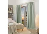 Vorhang HOME WOHNIDEEN "ASHTON", grün (salbei), B:135cm H:245cm, Polyester, Gardinen, Verdunklungsschal, 100% Blackout