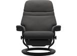Relaxsessel STRESSLESS "Sunrise", grau (rock paloma), B:79cm H:103cm T:78cm, Leder BATICK: BATICK ist ein leicht korrigiertes, durchgefärbtes und genarbtes Möbelleder, bei dem die meisten Unebenheiten und Spuren in der Regel entfernt wurden.;Leder PALOMA: PALOMA ist ein durchgefärbtes Semianilin-Möbelleder mit natürlicher Narbung.;ROHLEDER Stoff Q2 FARON: Ein fester zuverlässiger Bouclé mit einem