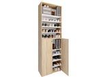 Schuhschrank VCM "XL Holz Großer Schuhschrank Schuhkommode Lona 10", braun (sonoma, eiche), B:70cm T:40cm, Obermaterial: 100% Holz Wood., Schränke, Schuhschrank