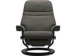 Relaxsessel STRESSLESS "Sunrise", grau (metal grau paloma), B:88cm H:103cm T:78cm, Leder BATICK: BATICK ist ein leicht korrigiertes, durchgefärbtes und genarbtes Möbelleder, bei dem die meisten Unebenheiten und Spuren in der Regel entfernt wurden.;Leder PALOMA: PALOMA ist ein durchgefärbtes Semianilin-Möbelleder mit natürlicher Narbung.;ROHLEDER Stoff Q2 FARON: Ein fester zuverlässiger Bouclé mit