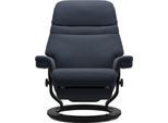 Relaxsessel STRESSLESS "Sunrise", blau (oxford blau paloma), B:79cm H:103cm T:78cm, Leder BATICK: BATICK ist ein leicht korrigiertes, durchgefärbtes und genarbtes Möbelleder, bei dem die meisten Unebenheiten und Spuren in der Regel entfernt wurden.;Leder PALOMA: PALOMA ist ein durchgefärbtes Semianilin-Möbelleder mit natürlicher Narbung.;ROHLEDER Stoff Q2 FARON: Ein fester zuverlässiger Bouclé mit