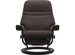 Relaxsessel STRESSLESS "Sunrise", braun (chocolate paloma), B:88cm H:103cm T:78cm, Leder BATICK: BATICK ist ein leicht korrigiertes, durchgefärbtes und genarbtes Möbelleder, bei dem die meisten Unebenheiten und Spuren in der Regel entfernt wurden.;Leder PALOMA: PALOMA ist ein durchgefärbtes Semianilin-Möbelleder mit natürlicher Narbung.;ROHLEDER Stoff Q2 FARON: Ein fester zuverlässiger Bouclé mit