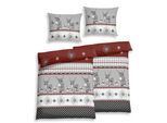 Bettwäsche FLORELLA "Veran weinrot Flausch-Flanell, 100% Baumwolle", rot (weinrot), B/L: 140cm x 200cm, 2 Stk., 2 Stk., Flanell, B/L: 70cm x 90cm, Flanell, Obermaterial: 100% Baumwolle CO., Bettwäsche, Bettwäsche
