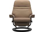 Relaxsessel STRESSLESS "Sunrise", braun (almond paloma), B:88cm H:103cm T:78cm, Leder BATICK: BATICK ist ein leicht korrigiertes, durchgefärbtes und genarbtes Möbelleder, bei dem die meisten Unebenheiten und Spuren in der Regel entfernt wurden.;Leder PALOMA: PALOMA ist ein durchgefärbtes Semianilin-Möbelleder mit natürlicher Narbung.;ROHLEDER Stoff Q2 FARON: Ein fester zuverlässiger Bouclé mit ein