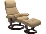 Relaxsessel STRESSLESS "View", beige (sand paloma), B:91cm H:109cm T:83cm, Leder BATICK: BATICK ist ein leicht korrigiertes, durchgefärbtes und genarbtes Möbelleder, bei dem die meisten Unebenheiten und Spuren in der Regel entfernt wurden.;Leder PALOMA: PALOMA ist ein durchgefärbtes Semianilin-Möbelleder mit natürlicher Narbung.;ROHLEDER Stoff Q2 FARON: Ein fester zuverlässiger Bouclé mit einem st