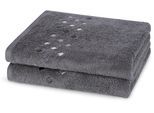 Handtücher ROSS "Stoneline", graphit, B:50cm L:100cm, Frottier, Baumwolle, Handtücher, Handtücher, aus feinster Baumwolle