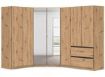 Schrank-Set RAUCH "Kleiderschrank Schrank Garderobe Wäscheschrank COSTA Größe 208x253 cm", braun (eiche artisan, eingriffe graumetallic), H:197cm T:253cm, Holzwerkstoff, Kastenmöbel-Sets, Schrank-Set, viel Platz, grifflose Front und Push-to-Open Funktion MADE IN GERMANY