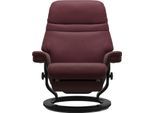 Relaxsessel STRESSLESS "Sunrise", rot (bordeaux batick), B:88cm H:103cm T:78cm, Leder BATICK: BATICK ist ein leicht korrigiertes, durchgefärbtes und genarbtes Möbelleder, bei dem die meisten Unebenheiten und Spuren in der Regel entfernt wurden.;Leder PALOMA: PALOMA ist ein durchgefärbtes Semianilin-Möbelleder mit natürlicher Narbung.;ROHLEDER Stoff Q2 FARON: Ein fester zuverlässiger Bouclé mit ein