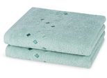Handtücher ROSS "Stoneline", jade, B:50cm L:100cm, Frottier, Baumwolle, Handtücher, Handtücher, aus feinster Baumwolle
